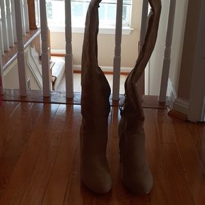 Tan knee high boots